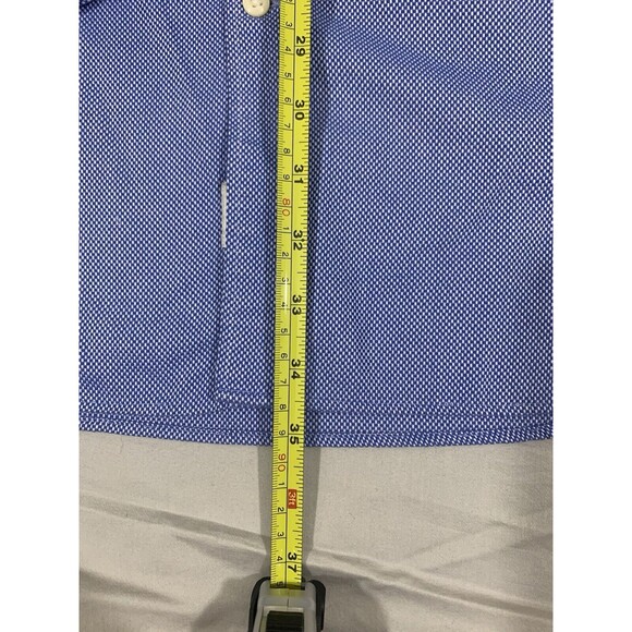 Peter Millar Shirt Mens XXL Blue White Button Up Long Sleeve Nanoluxe Easycare - Picture 4 of 6